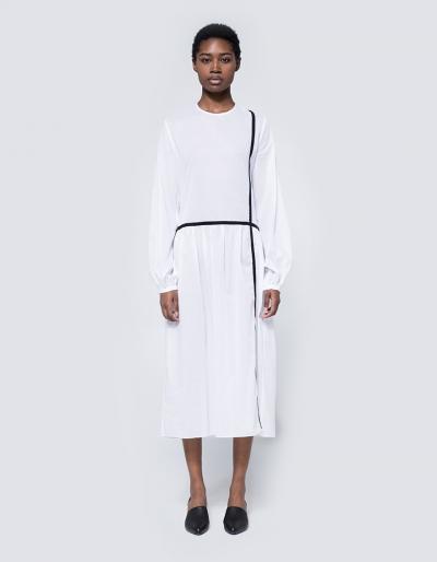 Matin Long Full Sleeve Dress W/ Trim