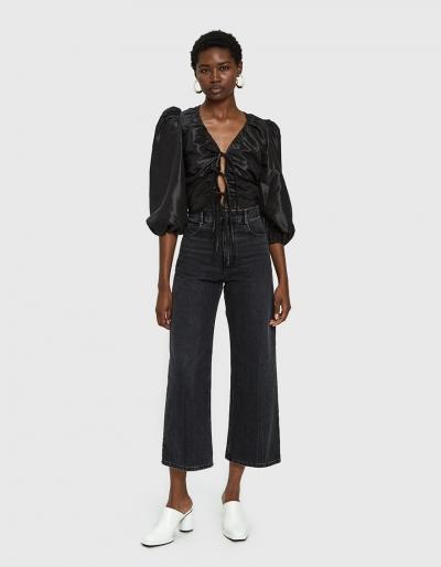 Toit Volant Lilly Rose Top In Black