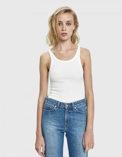 Which We Want Myron Ribbed Tank Top In White