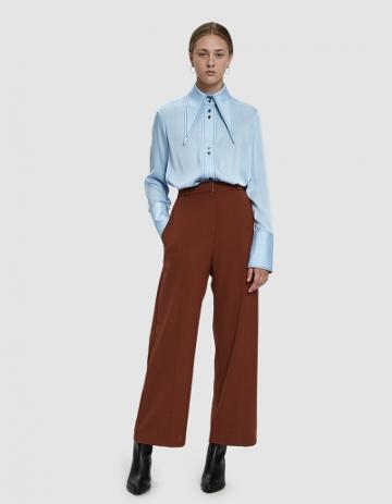 Mijeong Park Front Seam Wide Leg Pants In Rust