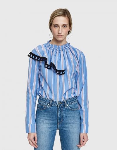 Marni L/s Crew Neck Blouse In Iris