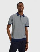 Beams Plus Knit Jacquard Polo In Navy