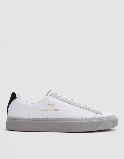 Puma Basket Stitched Han In White/grey