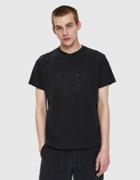 Engineered Garments Printed Cross Crew Neck T-shirt In Dark Navy