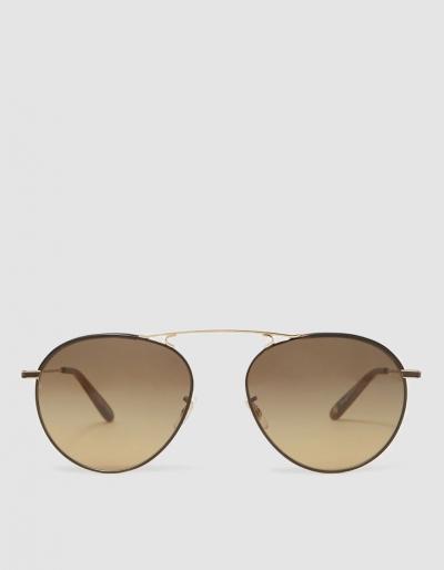 Garrett Leight Innes 55 In Dark Wave Rock/olivine Gradient