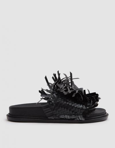 Mm6 Maison Margiela Fake Leather Fringe