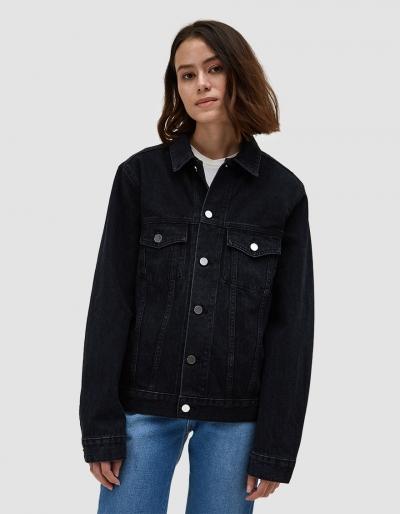 Need Oversized Denim Jacket In Broken Black