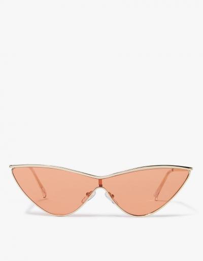 Adam Selman X Le Specs The Fugitive In Bright Gold/tangerine Tint