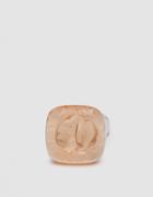 Maryam Nassir Zadeh Square Ring In Transparent Coral
