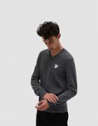 Comme Des Gar Ons Play Play White Heart Pullover In Grey
