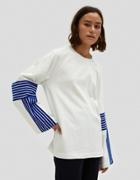 Dima Leu Velvet Stripe T-shirt In Royal Blue