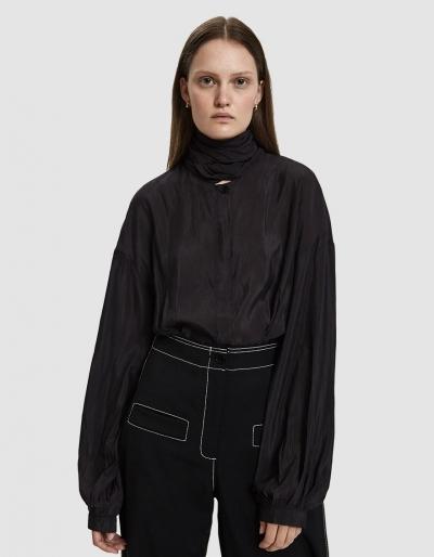 Stelen Katrina Tie Neck Blouse In Black