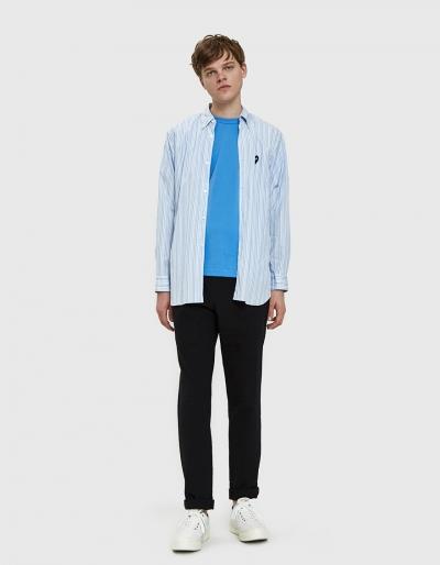 Comme Des Gar Ons Play Small Black Heart Play T-shirt In Blue
