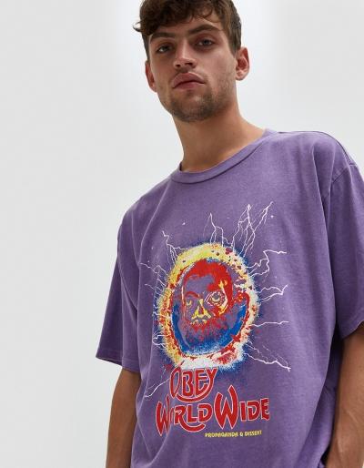 Obey End Of The World Tour Tee In Dusty Purple