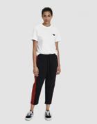 Dima Leu Velvet Stripe Track Pant In Rouge Red