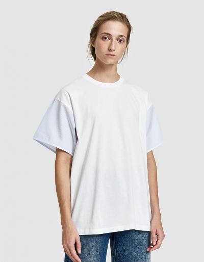 Mm6 Maison Margiela Basic Striped Poplin Tee