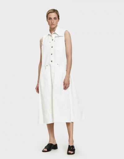 Mm6 Maison Margiela Frayed Denim Dress