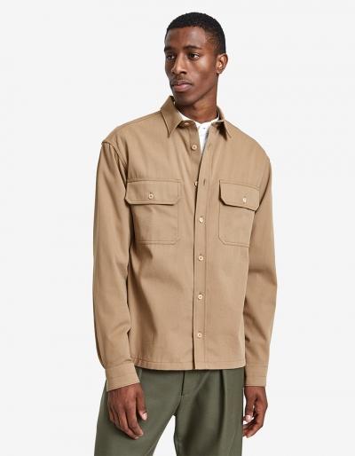 Lemaire Soft Military Shirt In Tobacco