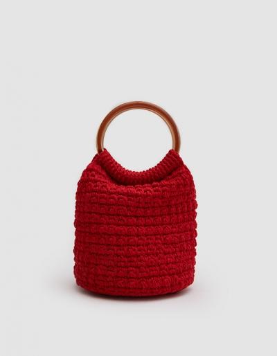Rachel Comey Praia Hand Crochet Bucket In Red
