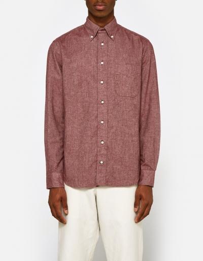 Gitman Brothers Vintage Flannel Chambray Shirt In Burgundy