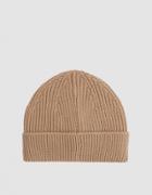 Andersen-andersen Beanie Short Knitted Hat In Camel