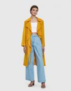 Aalto Trench Coat With Sweatshirt Hood In Yellow