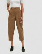 Achro Pocket Detail Cropped Pants In Beige