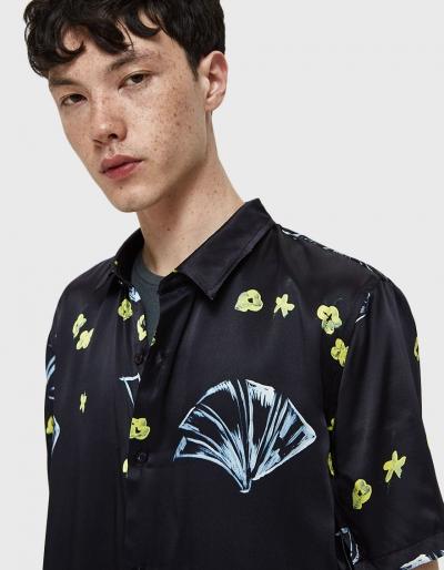Bruta Printed Short Sleeve Shirt In Navy Print