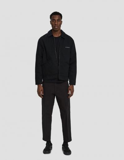 Obey Dillinger Twill Trucker Jacket In Black