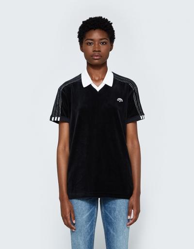 Adidas X Alexander Wang Velour Polo In Black