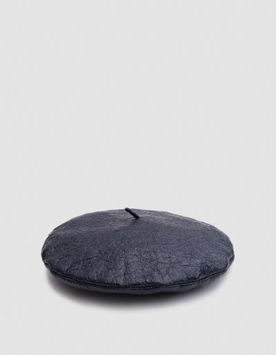 Rachel Comey Lyong Beret In Navy Coated Wool
