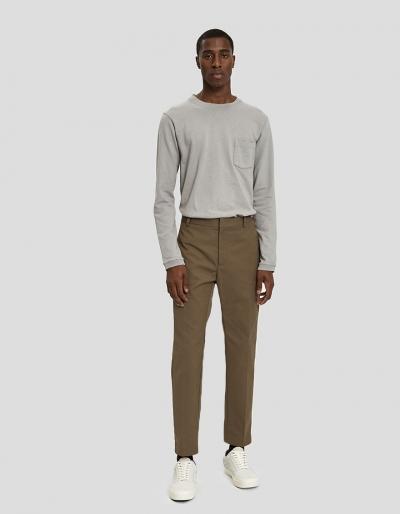 Velva Sheen L/s Pocket Tee In Heather Grey