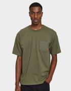Wtaps Design Ss Pocket Tee In Olive Drab