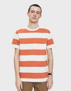 Norse Projects Johannes Wide Stripe Tee In Burned Red