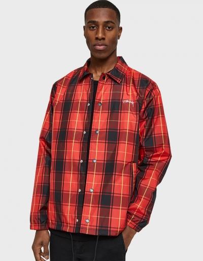 St Ssy Cruize Coach Jacket In Red Plaid