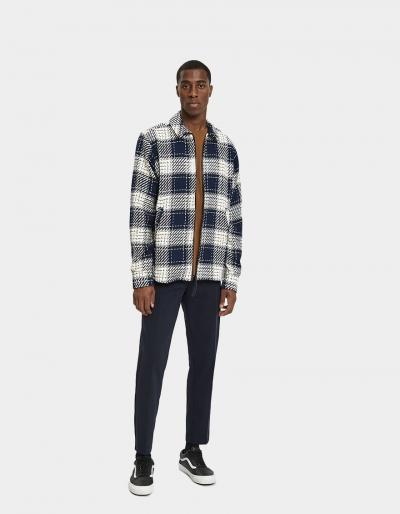 Soulland Mapp Jacquard Jacket In Navy/white