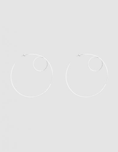 Annie Costello Brown Circle Scroll Earrings