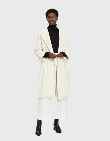 Black Crane Cotton Jacquard Coat