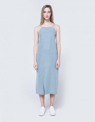 Need Dropped Waist Dress Dusty Blue