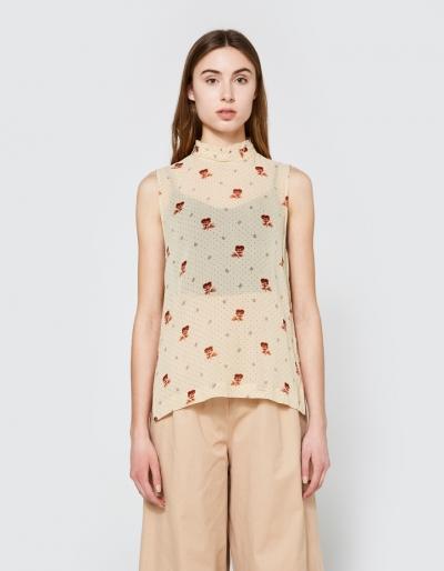 Ganni Newman Top In Biscotti