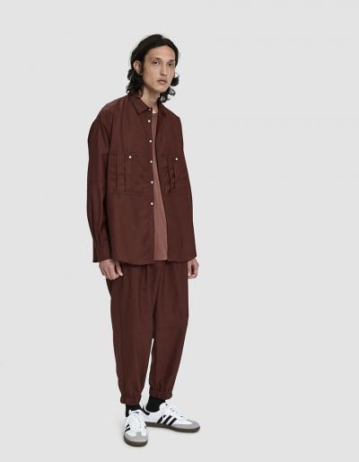 Dima Leu Overdyed Jersey Pant In Brown