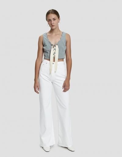 Farrow Tameka Lace Up Crop Top