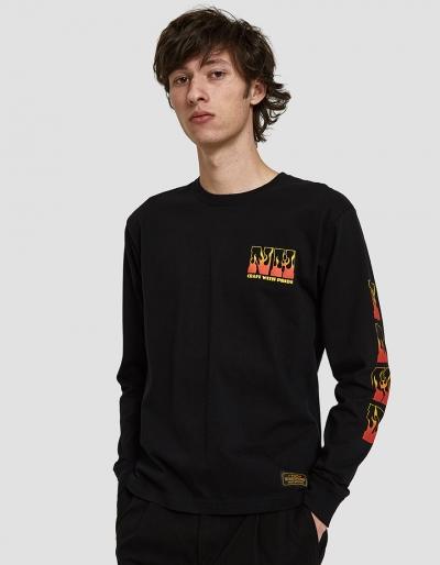 Neighborhood Long Sleeve Hell Tee In Black