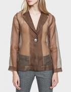 Maryam Nassir Zadeh Milena Organza Blazer In Hazelnut