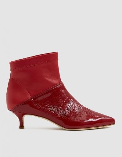 Tibi Jean Textured Patent Ankle Boot
