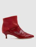 Tibi Jean Textured Patent Ankle Boot