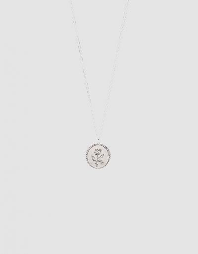 Wolf Circus Rose Coin Necklace In