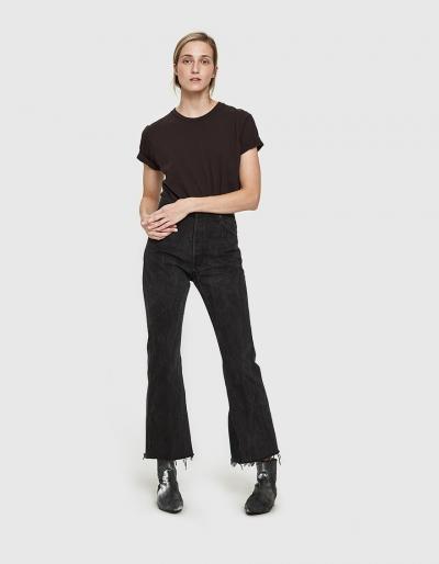 Re/done High Rise Crop Flare In Black