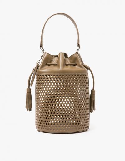 Loeffler Randall Drawstring Bucket In Olive