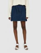Ashley Rowe Short Denim Skirt In In Dark Wash